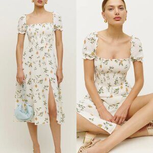 Reformation Inka Midi Dress Citron Lemon Citrus | Size XS 🍋